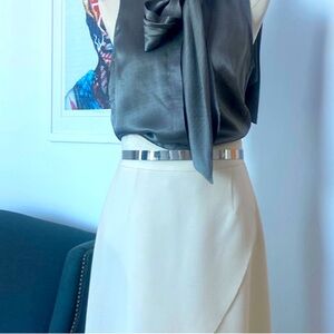 Silver metal belt adjustable